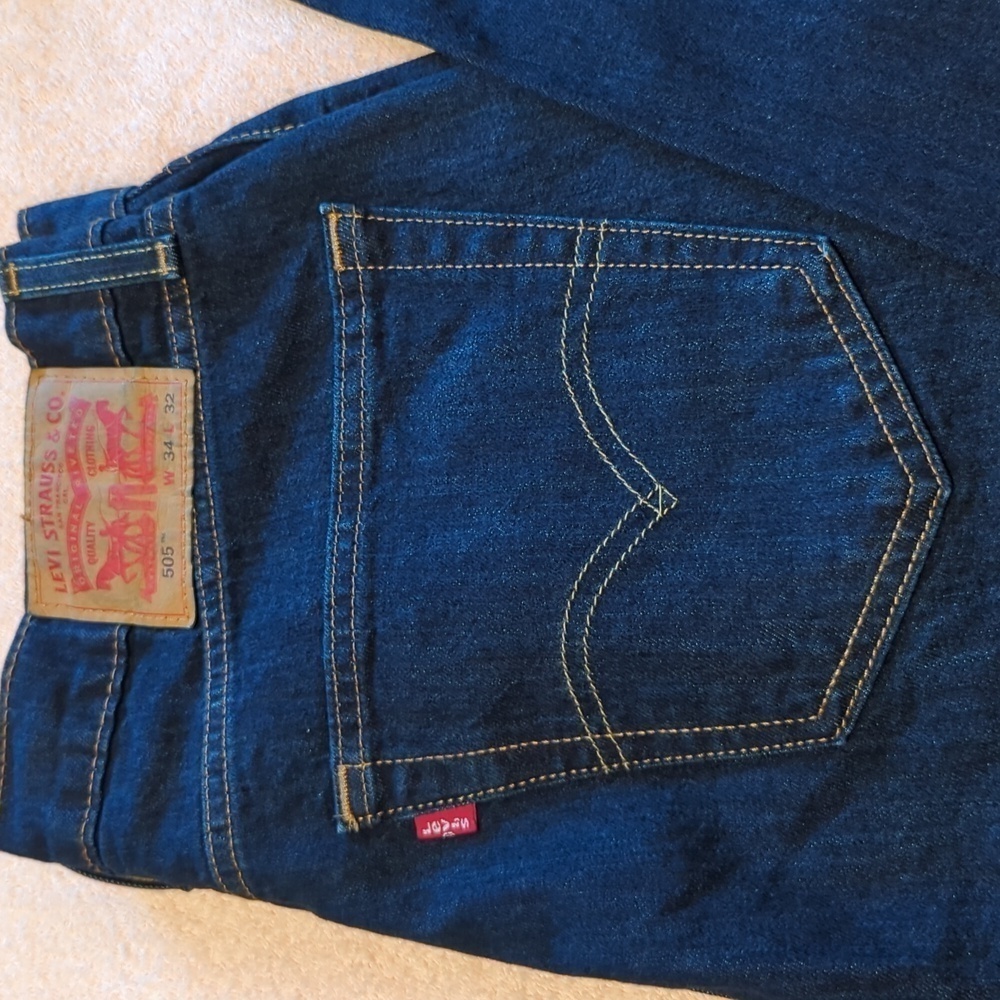 Levis Mens 505 Levi Strauss Regular Straight Fit blue Jeans. - Picture 3 of 12